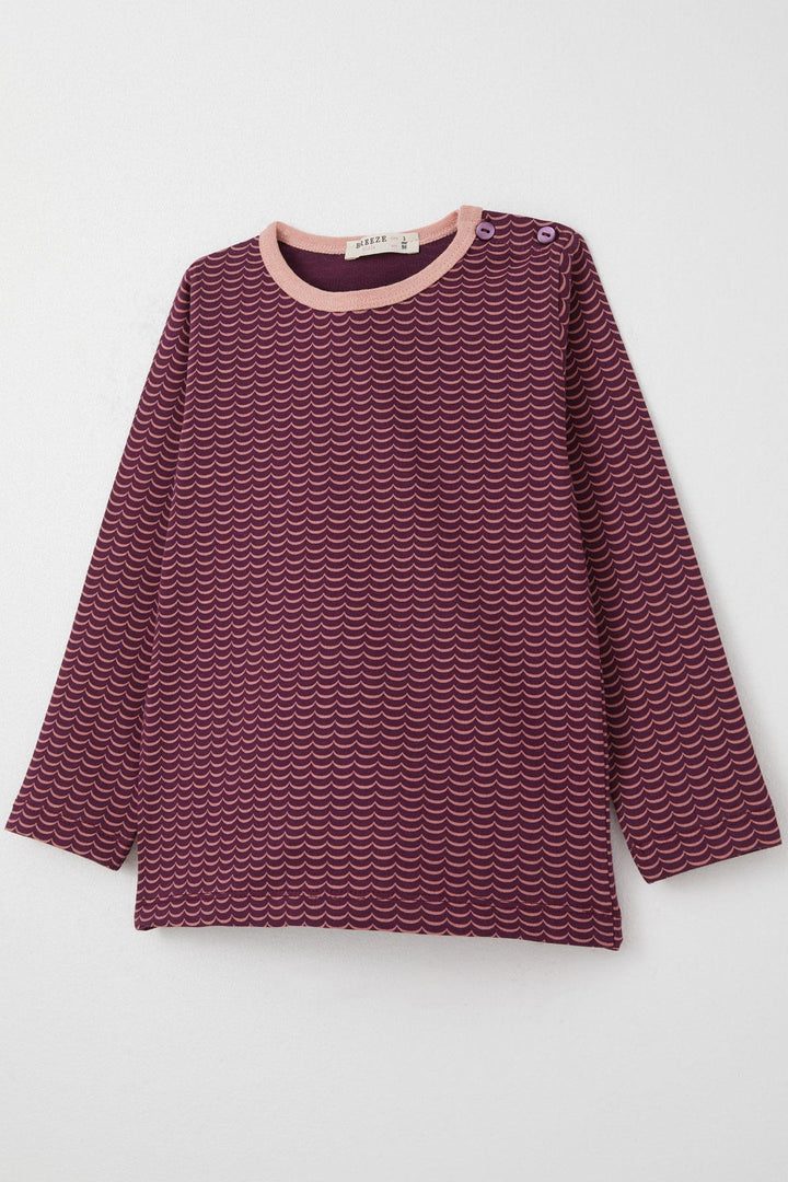 BRE Breeze Girl's Pyjama Set Patterned 1-3 Years, Plum Color - Hempstead