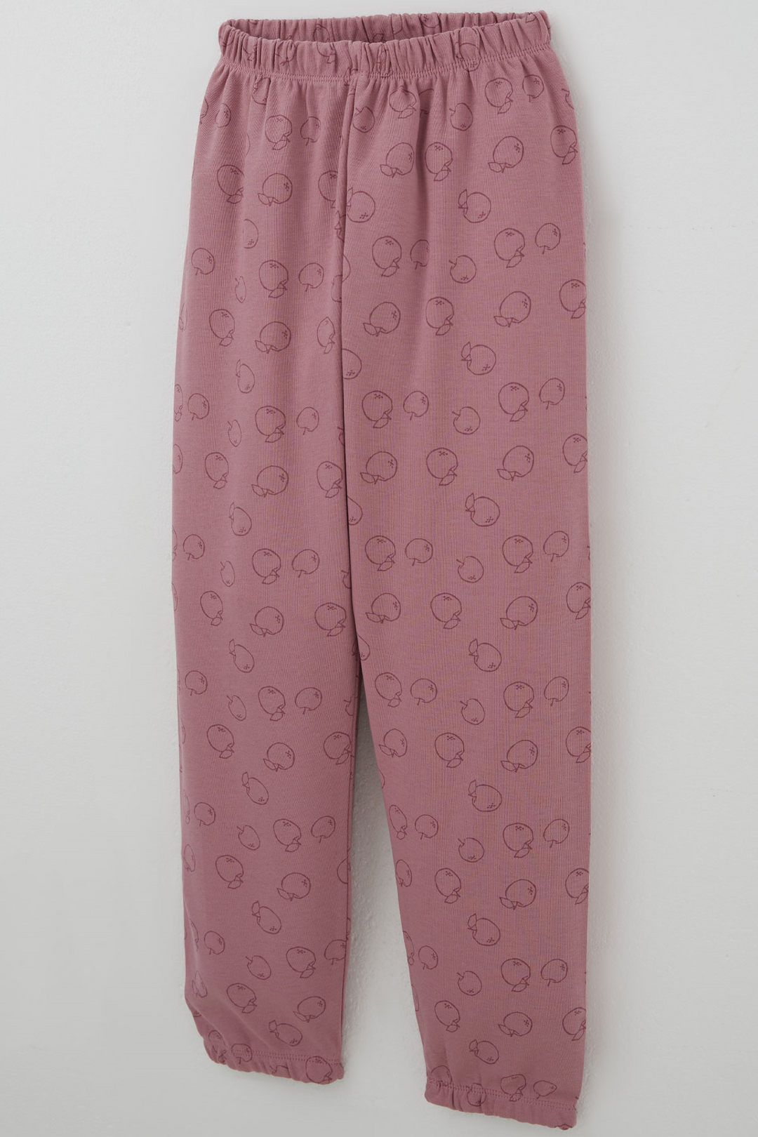 BRE Breeze Kız Çocuk Pijama Takımı Elma Desenli Beli Paçası Lastikli 4-8 Yaş, Gülkurusu - Portage