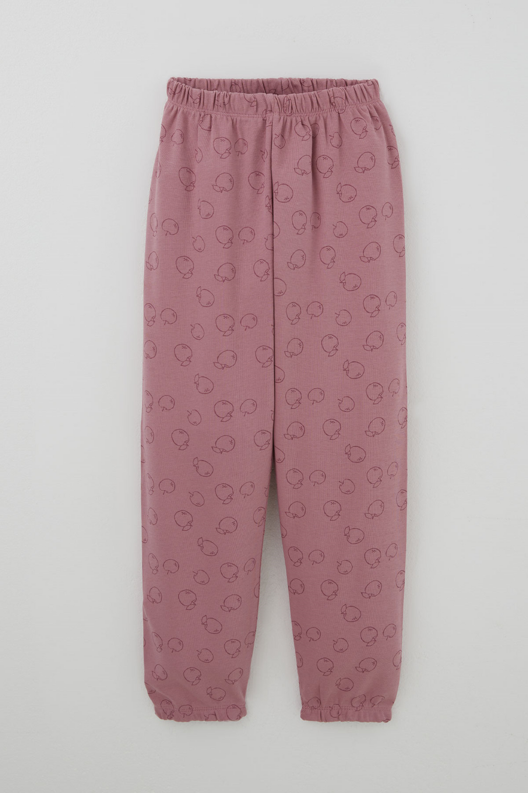BRE Breeze Kız Çocuk Pijama Takımı Elma Desenli Beli Paçası Lastikli 4-8 Yaş, Gülkurusu - Portage