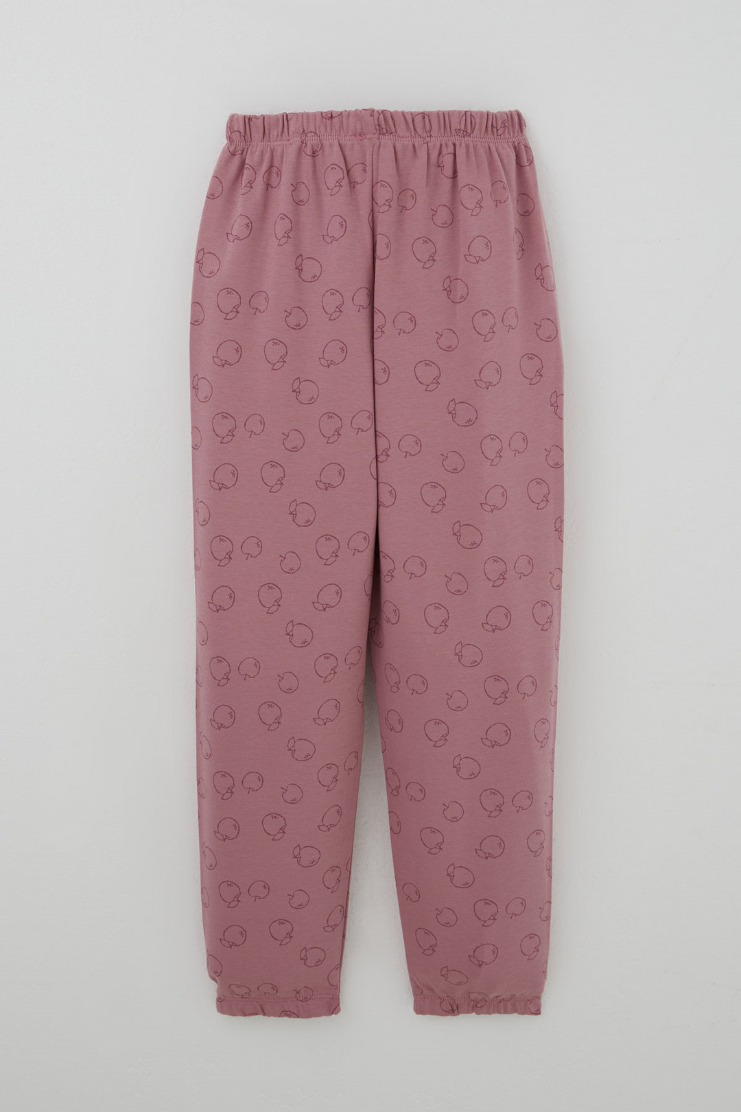 BRE Breeze Kız Çocuk Pijama Takımı Elma Desenli Beli Paçası Lastikli 4-8 Yaş, Gülkurusu - Portage