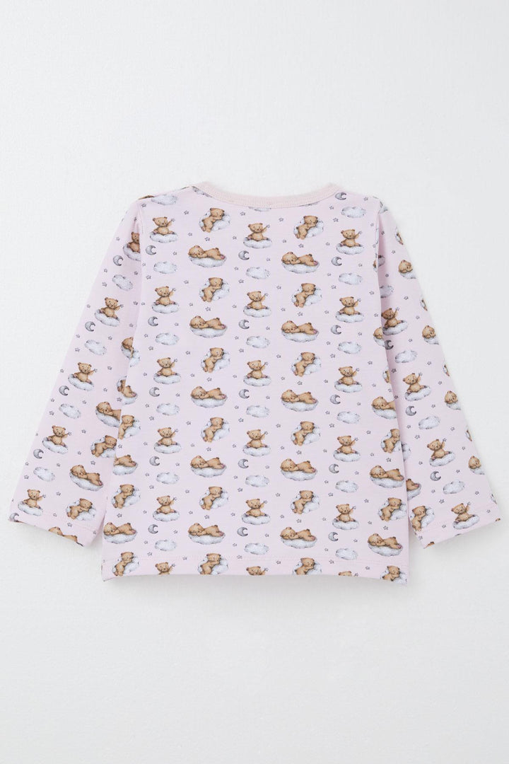 BRE Breeze Girl's Pajama Set Sky Themed Cute Bear Patterned 1-3 Years, Pink - Spokane Valley