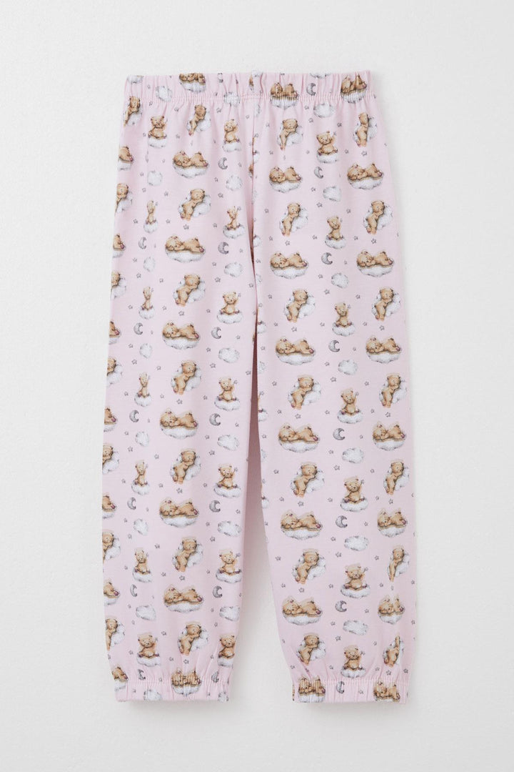 BRE Breeze Girl's Pajama Set Sky Themed Cute Bear Patterned 1-3 Years, Pink - Spokane Valley
