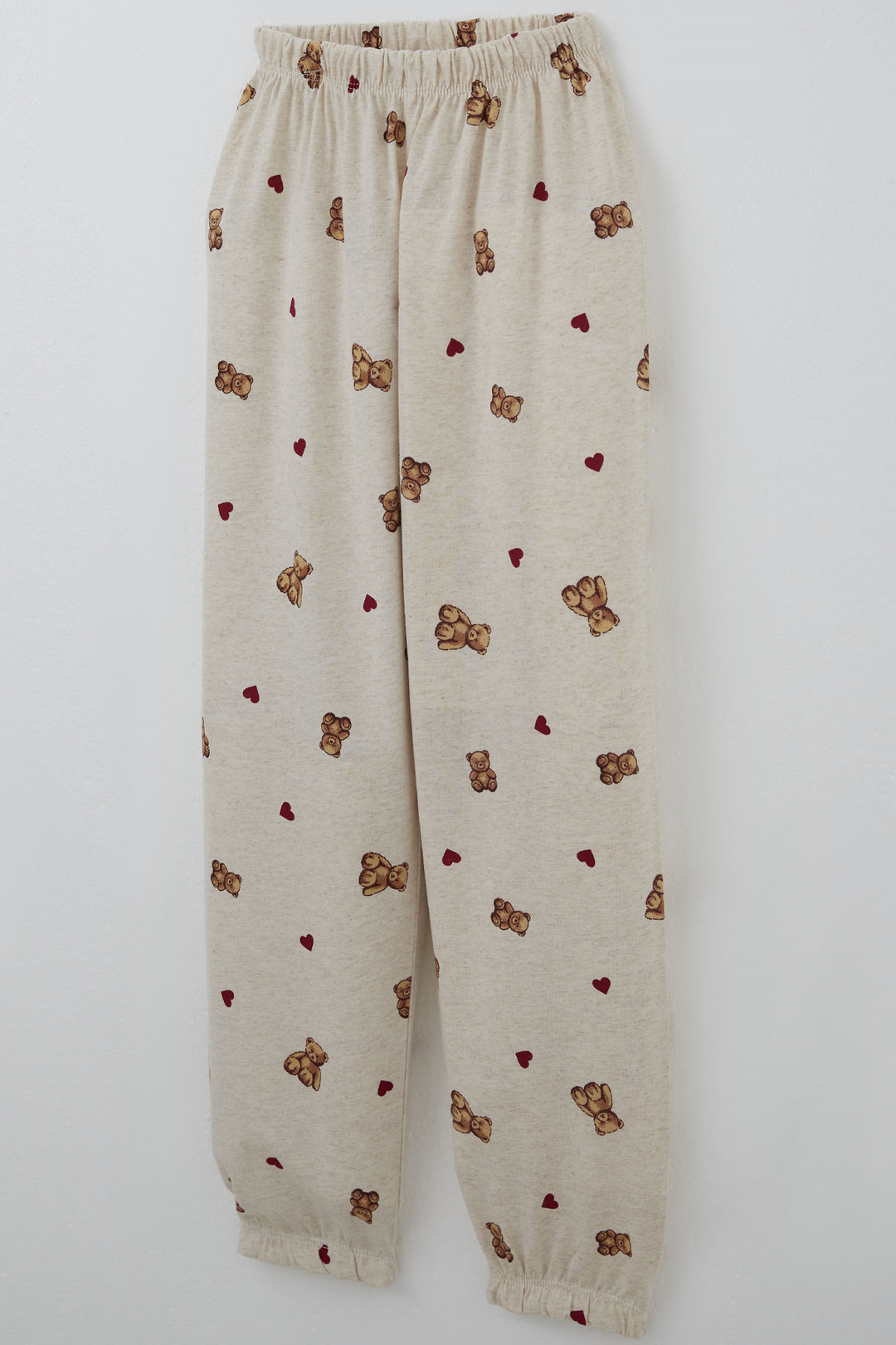 BRE Breeze Kız Çocuk Pijama Takımı Kalp & Sevimli Oyuncak Ayıcık Desenli 4-8 Yaş, Bej Melanj - Miami Gardens
