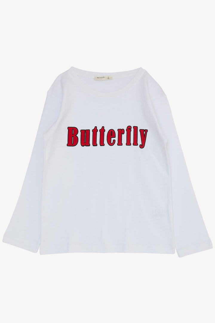 BRE Breeze Girl's Pyjama Set Butterfly Pattern Printed 50 Years, White - Shreveport