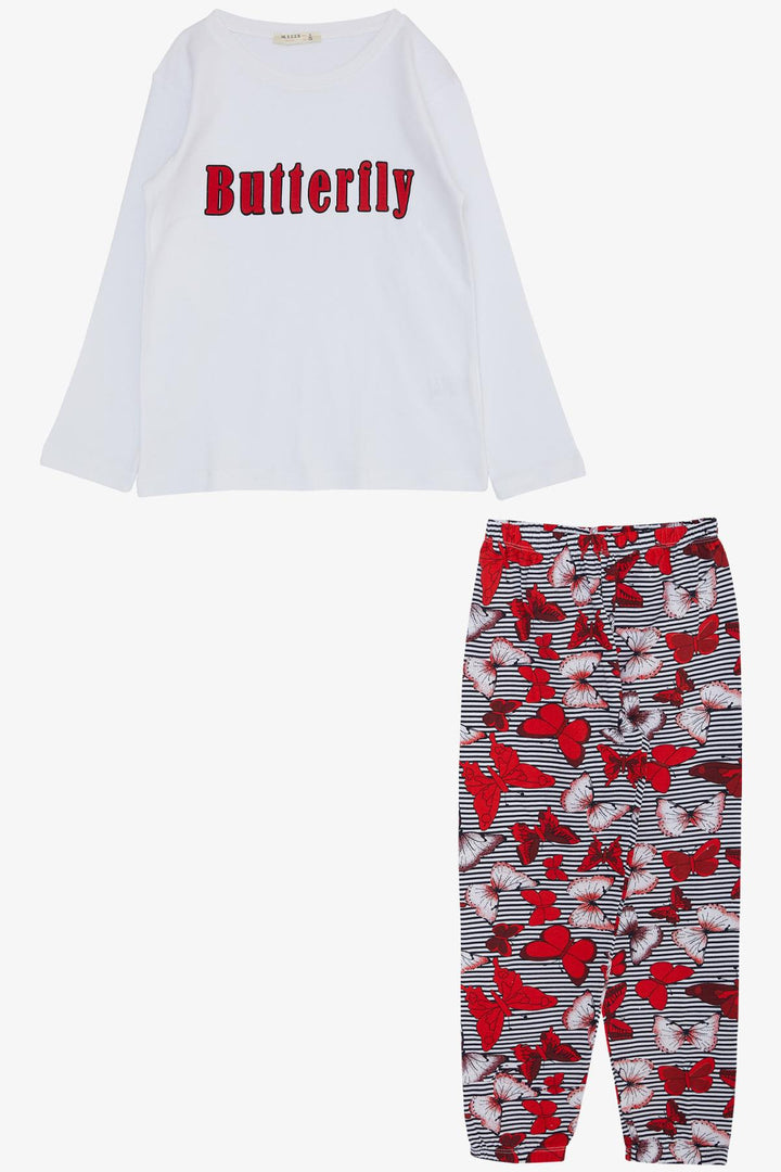 BRE Breeze Girl's Pyjama Set Butterfly Pattern Printed 50 Years, White - Shreveport