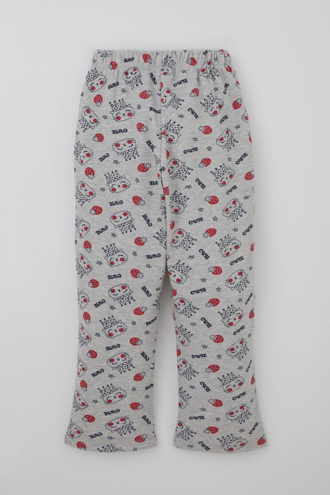 BRE Breeze Kız Çocuk Pijama Takımı Kraliçe Kedicik & Çilek Desenli 71 Yaş, Açık Gri Melanj - Brandon