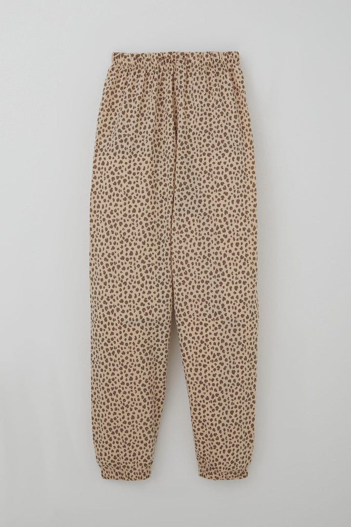 BRE Breeze Girl's Pyjama Set with Leopard Pattern, 4-8 Years, Beige - Hoogvliet