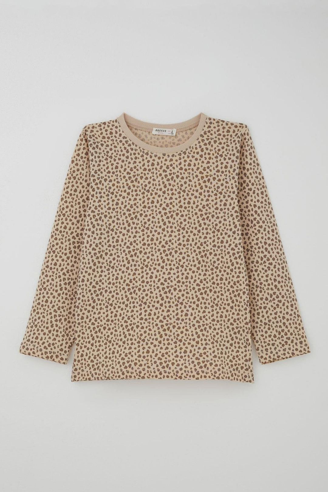 BRE Breeze Girl's Pyjama Set with Leopard Pattern, 4-8 Years, Beige - Hoogvliet