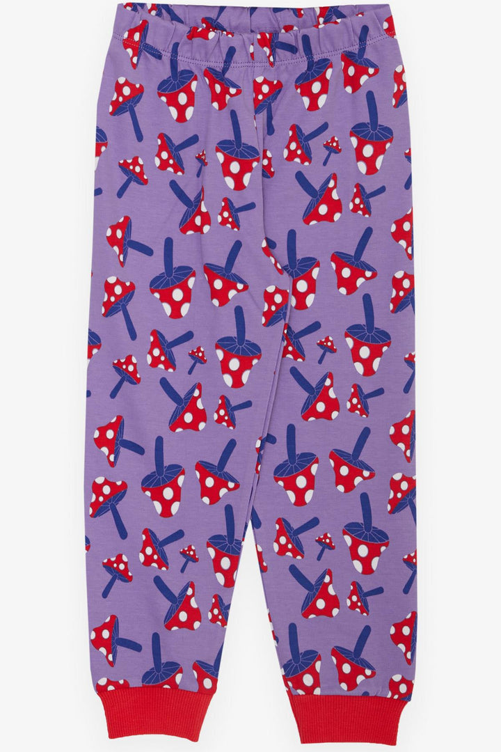 BRE Breeze Girl's Pajama Set Mushroom Patterned 1-4 Years, Lilac - Tudela