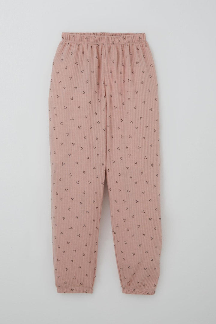 BRE Breeze Kız Çocuk Pijama Takımı Minimal Mini Desenli 4-8 Yaş, Gülkurusu - Visalia