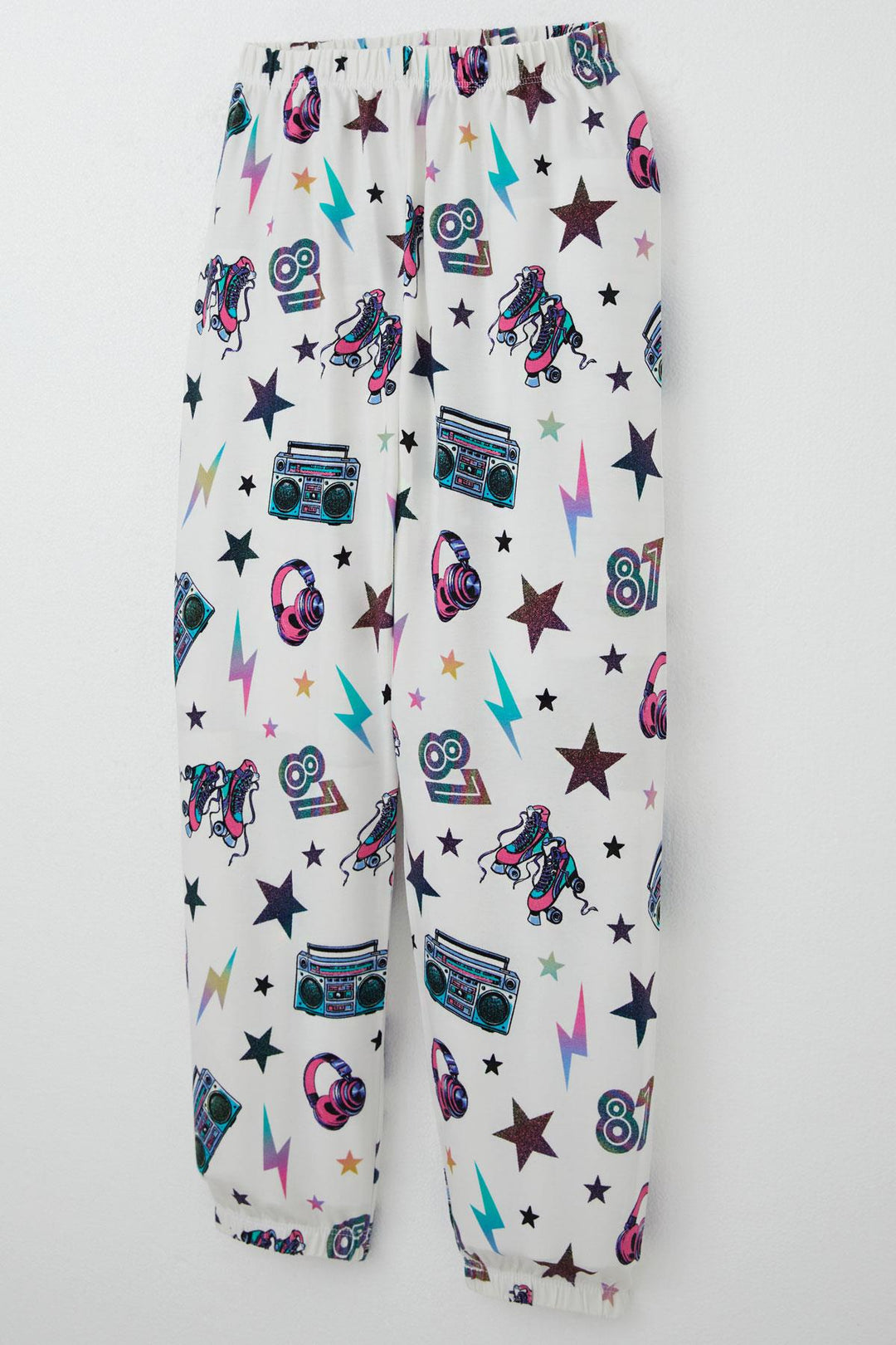 BRE Breeze Girl's Pajama Set Music Themed Star Patterned 4-8 Years, Ecru - Lancaster
