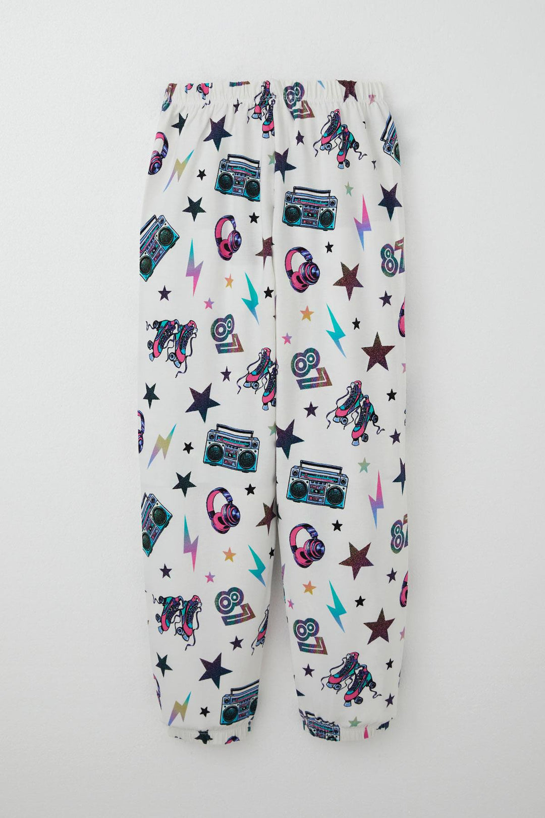 BRE Breeze Girl's Pajama Set Music Themed Star Patterned 4-8 Years, Ecru - Lancaster