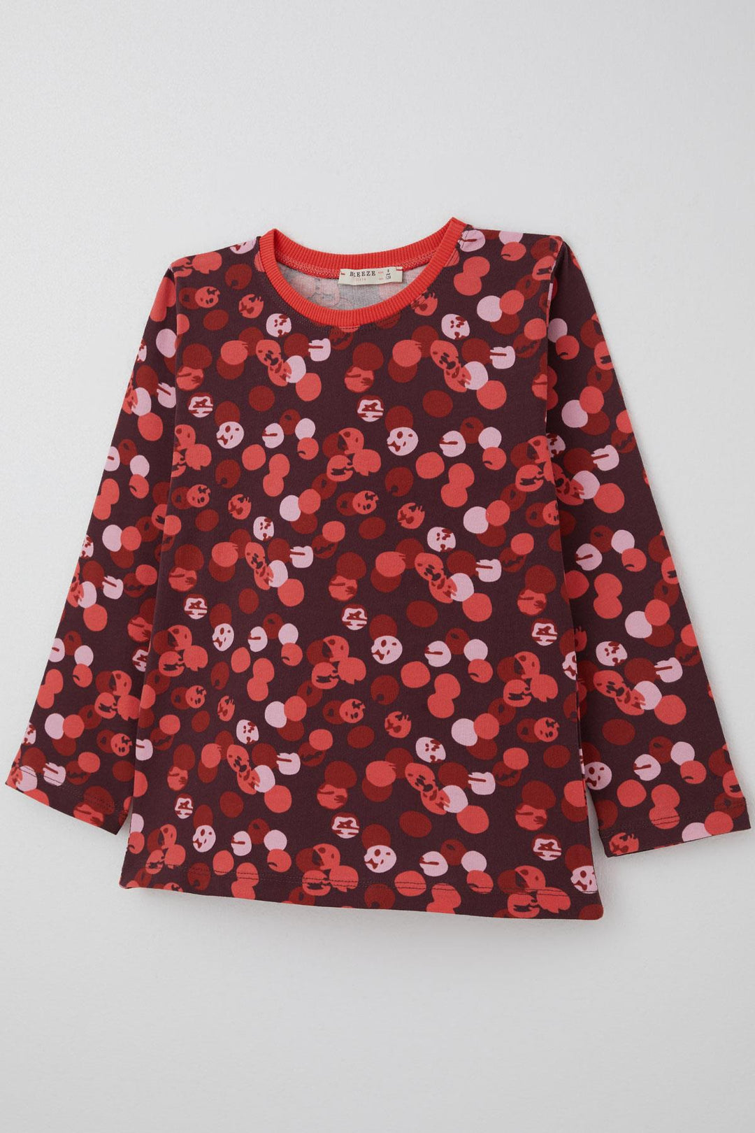 BRE Breeze Kız Çocuk Pijama Takımı Neşeli Benekler Desenli 4-8 Yaş, Mürdüm - Elche