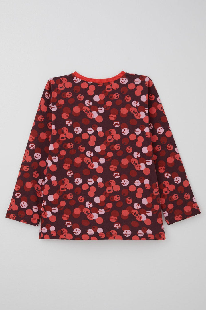 BRE Breeze Kız Çocuk Pijama Takımı Neşeli Benekler Desenli 4-8 Yaş, Mürdüm - Elche