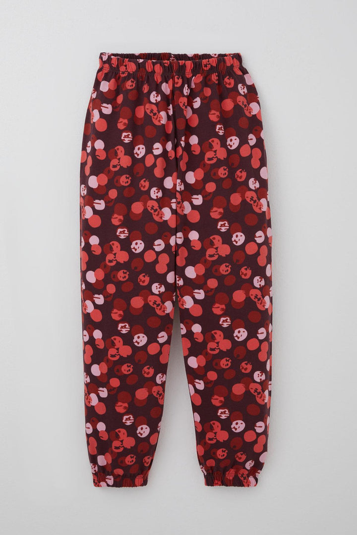 BRE Breeze Kız Çocuk Pijama Takımı Neşeli Benekler Desenli 4-8 Yaş, Mürdüm - Elche