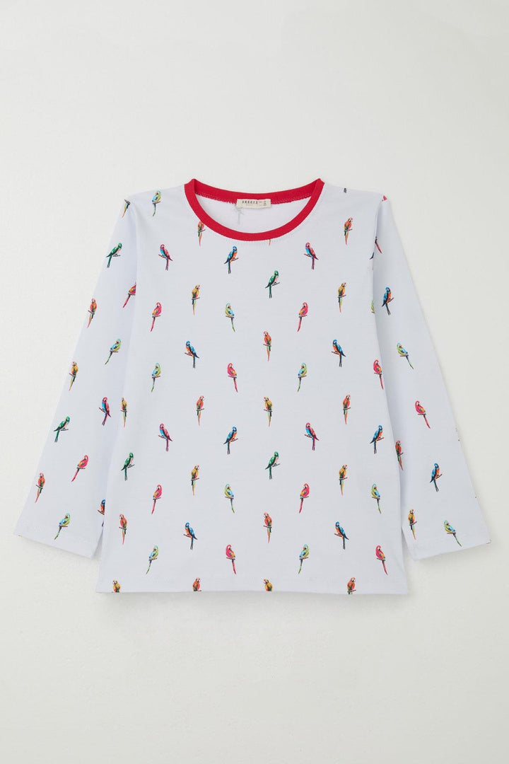 BRE Breeze Girl's Pajama Set Parrot Joy 92 Years, White - Dún Dealgan