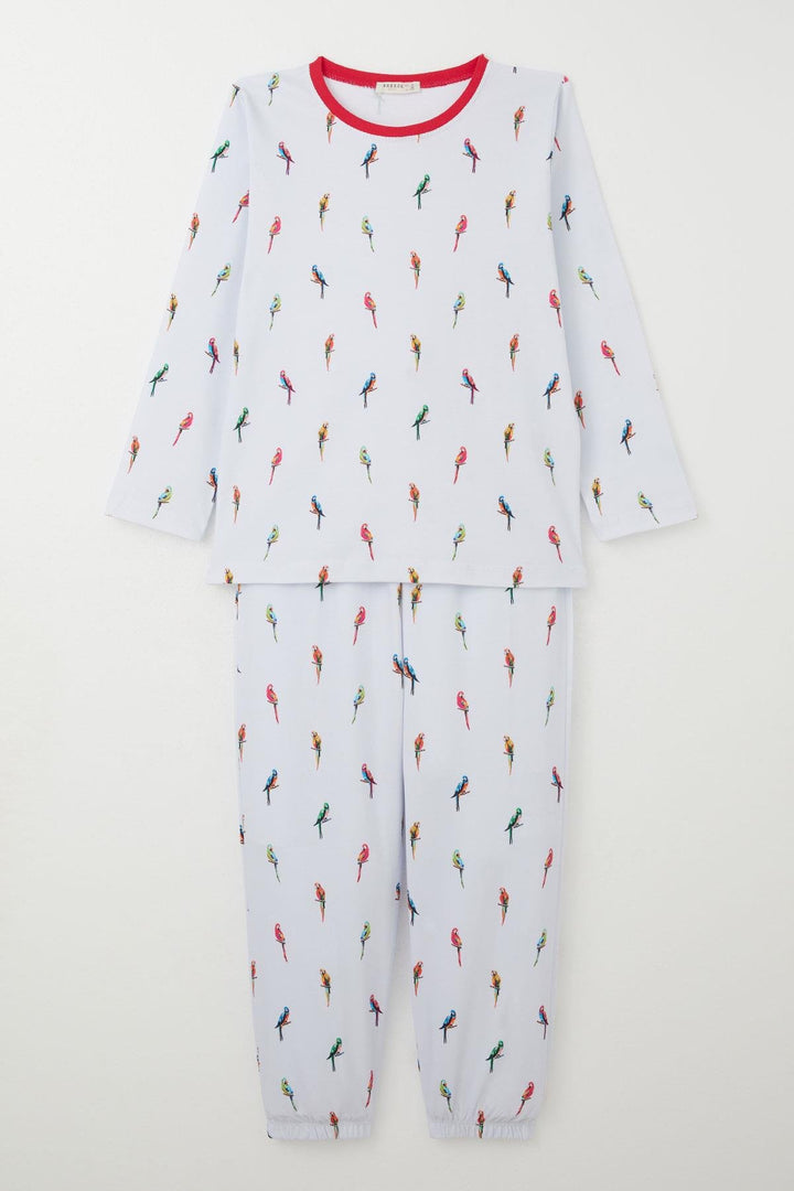 BRE Breeze Girl's Pajama Set Parrot Joy 92 Years, White - Dún Dealgan