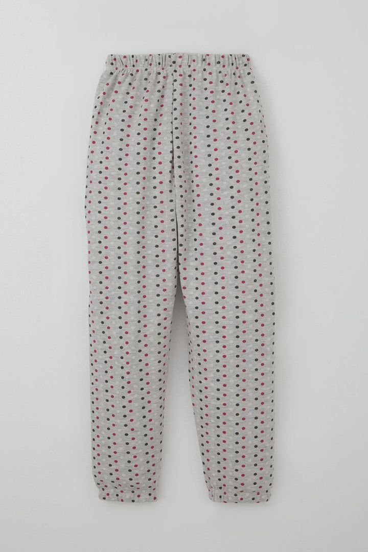BRE Breeze Kız Çocuk Pijama Takımı Renkli Puantiye Desenli 4-8 Yaş, Açık Gri Melanj - Pesquería