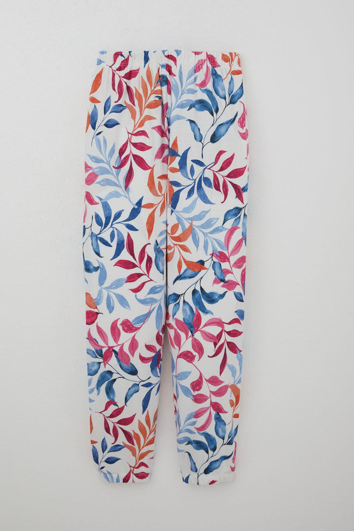BRE Breeze Girl's Pajama Set Colorful Leaf Patterned 92 Years, White - Haguenau