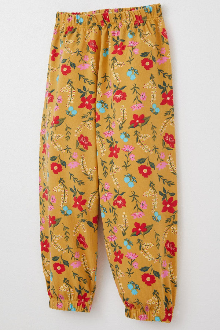 BRE Breeze Girl's Pajama Set Colorful Flower Patterned 1-3 Years, Mustard Yellow - Clacton-on-Sea