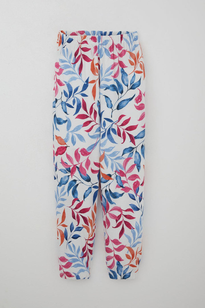 BRE Breeze Girl's Pajama Set Colorful Leaf Patterned 92 Years, White - Haguenau