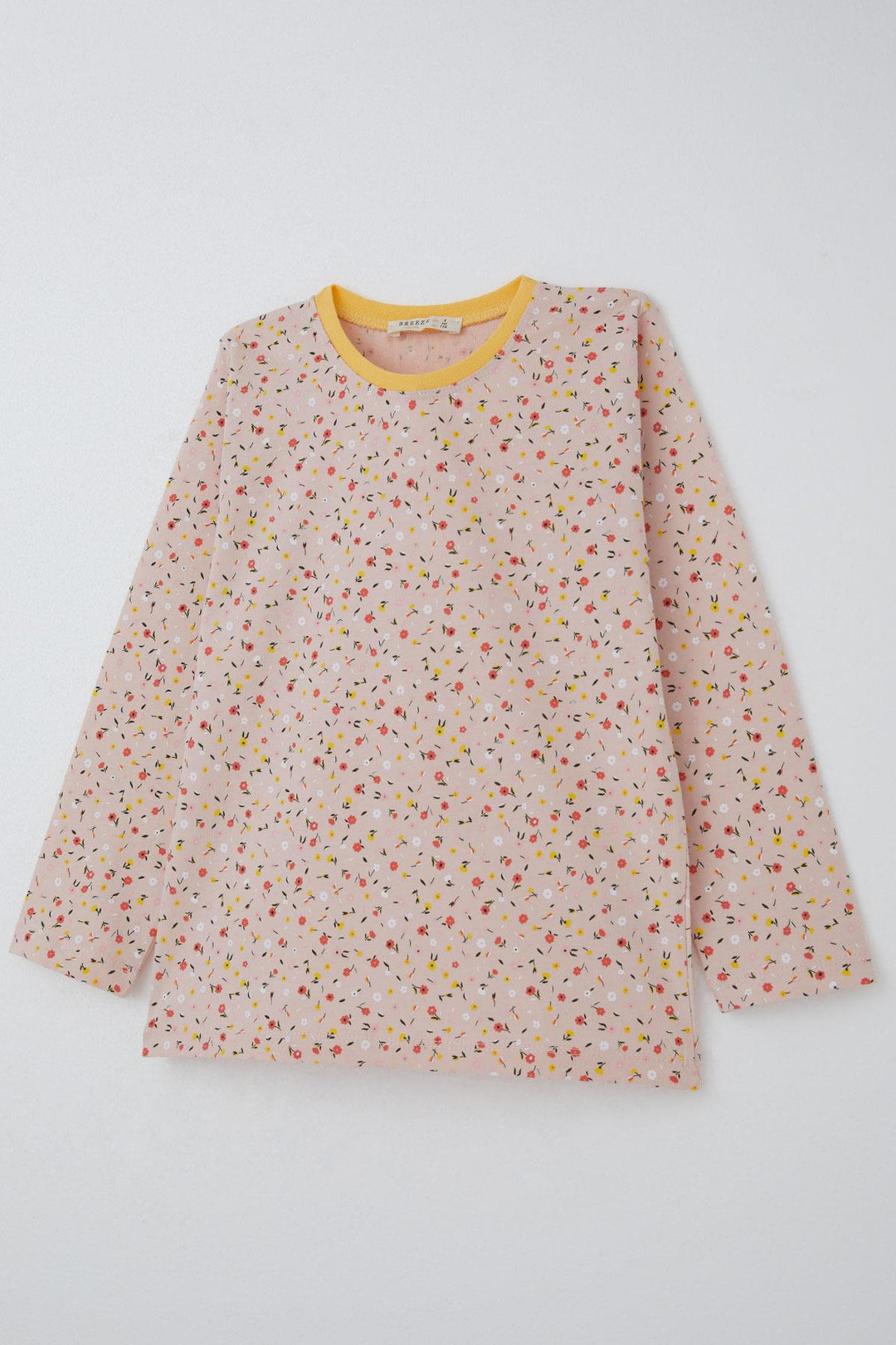 BRE Breeze Girl's Pajama Set Colorful Small Flower Patterned 4-8 Years, Powder - Tapachula