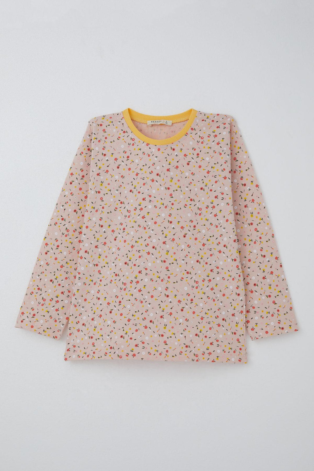 BRE Breeze Girl's Pajama Set Colorful Small Flower Patterned 4-8 Years, Powder - Tapachula