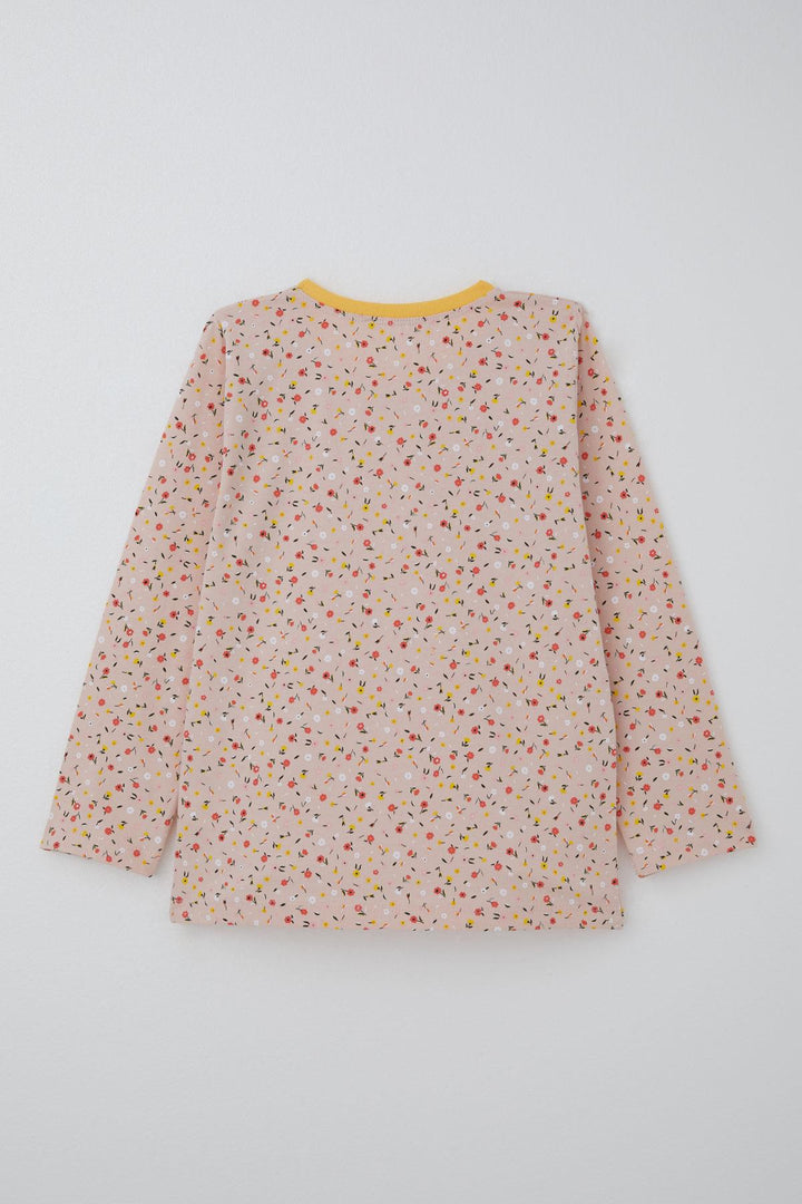BRE Breeze Girl's Pajama Set Colorful Small Flower Patterned 4-8 Years, Powder - Tapachula