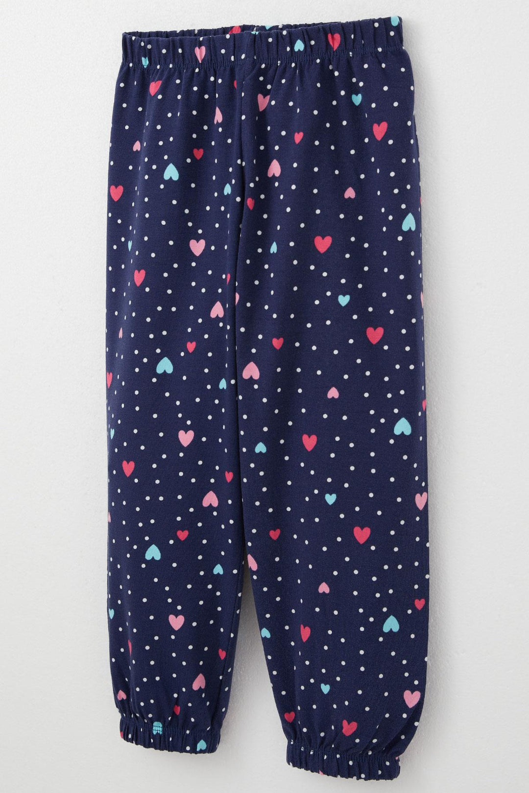 BRE Breeze Girl's Pajama Set Colorful Heart Patterned Polka Dot 1-3 Years, Navy Blue - Rochester