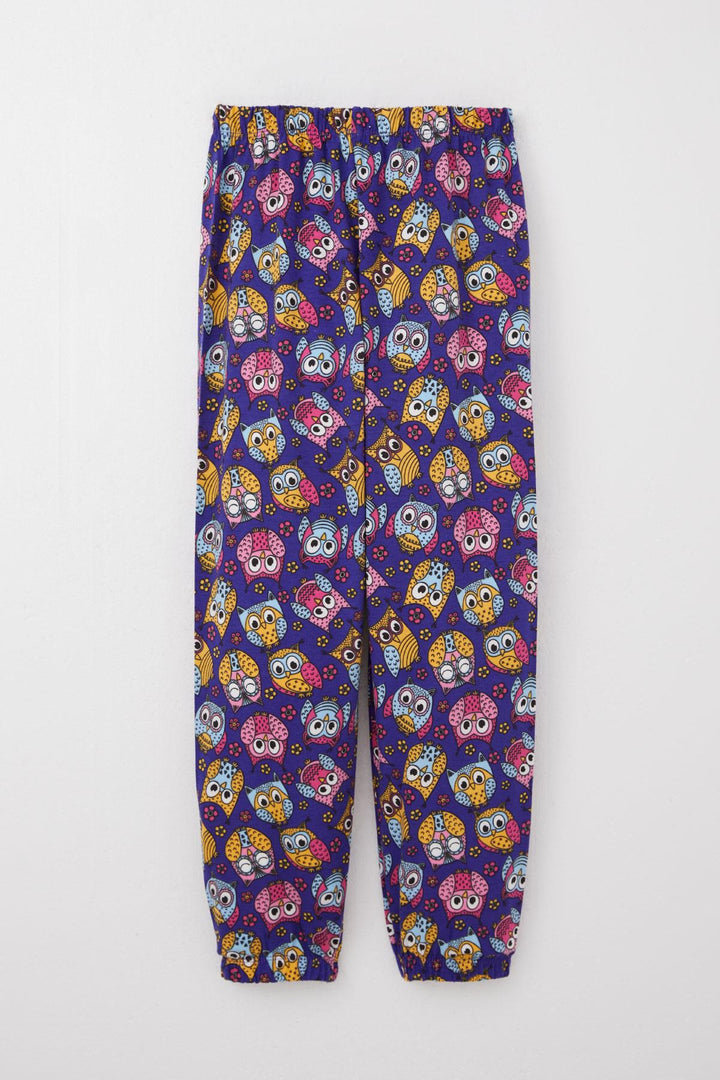 BRE Breeze Girl's Pajama Set Colorful Cute Owl Patterned 4-8 Years, Purple - Greenfield