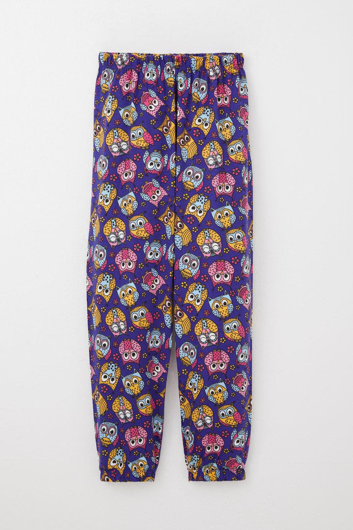 BRE Breeze Girl's Pajama Set Colorful Cute Owl Patterned 4-8 Years, Purple - Greenfield