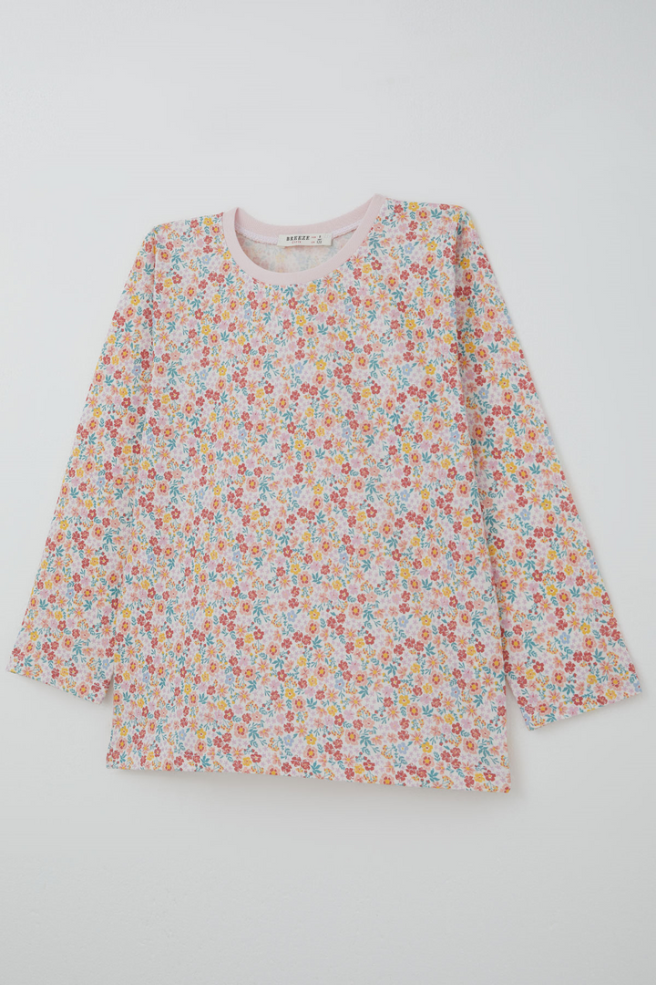 BRE Breeze Kız Çocuk Pijama Takımı Renkli Çiçek Desenli 4-8 Yaş, Karışık Renk - Valdemoro