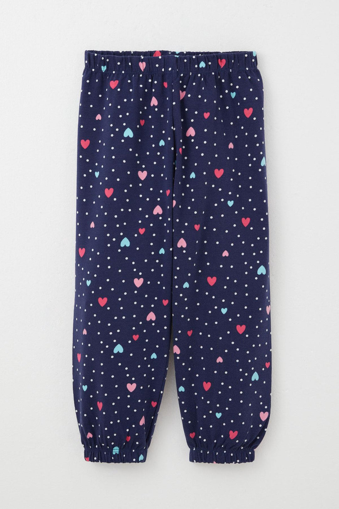 BRE Breeze Girl's Pajama Set Colorful Heart Patterned Polka Dot 1-3 Years, Navy Blue - Rochester