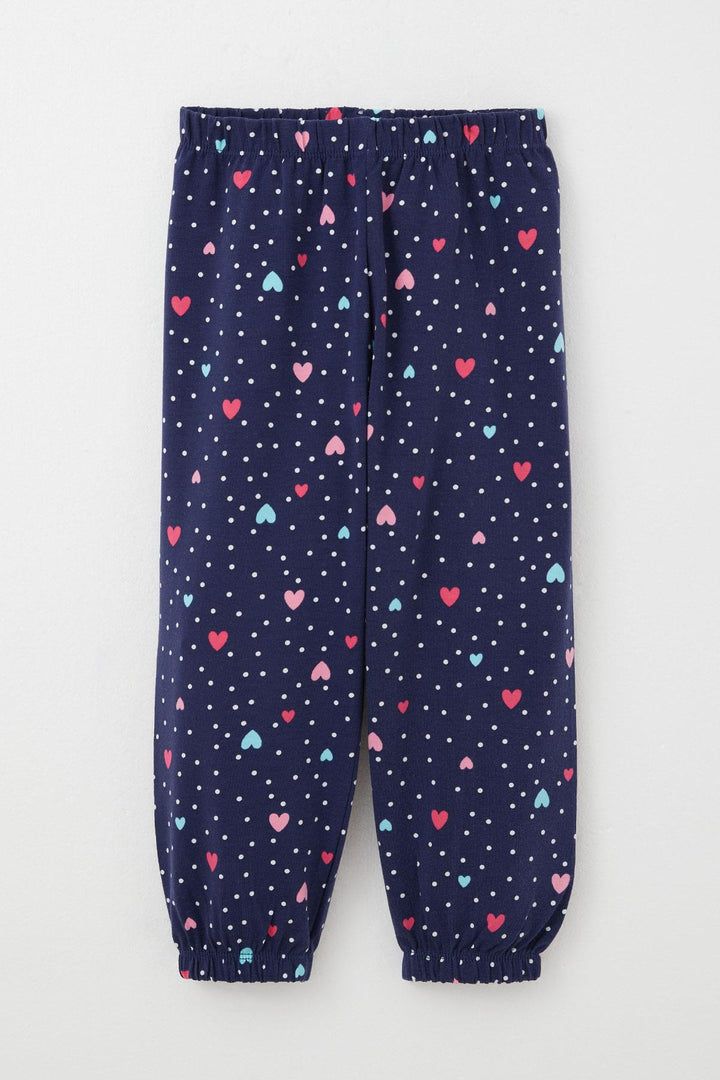 BRE Breeze Girl's Pajama Set Colorful Heart Patterned Polka Dot 1-3 Years, Navy Blue - Rochester