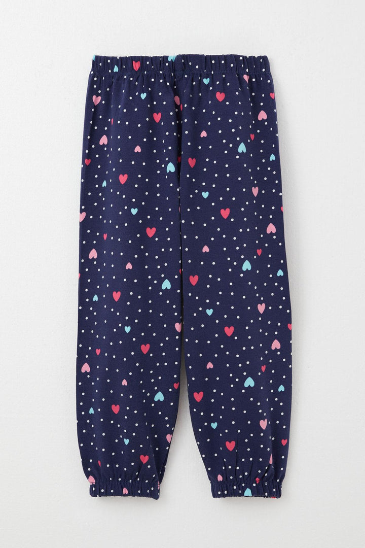 BRE Breeze Girl's Pajama Set Colorful Heart Patterned Polka Dot 1-3 Years, Navy Blue - Rochester