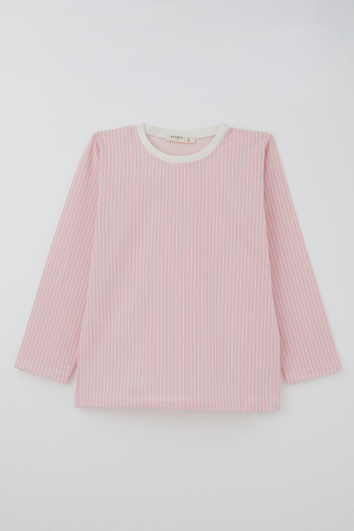 BRE Breeze Kız Çocuk Pijama Takımı Rüya Çizgili 4-8 Yaş, Pembe - Azzano
