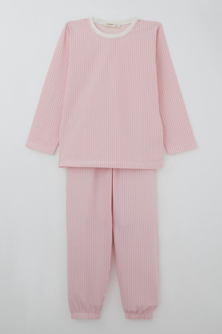 BRE Breeze Kız Çocuk Pijama Takımı Rüya Çizgili 4-8 Yaş, Pembe - Azzano