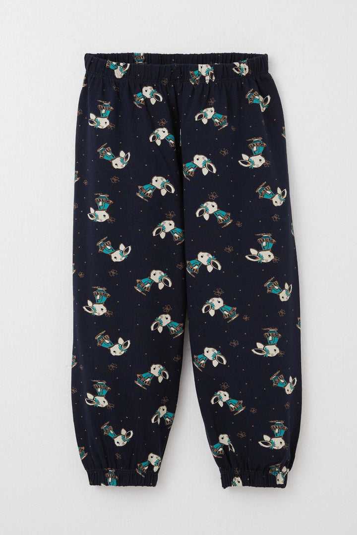 BRE Breeze Girl's Pajama Set Cute Bunny & Butterfly Patterned 1-3 Years, Dark Blue - Offenburg