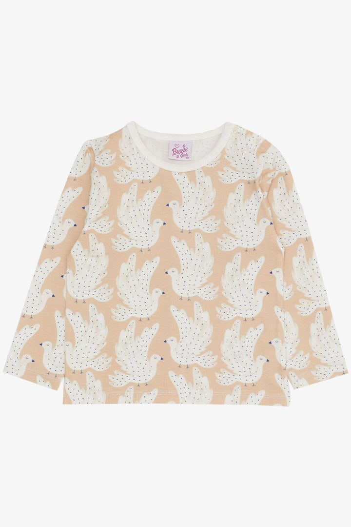 BRE Breeze Girl's Pajama Set Cute Pigeon Patterned 1-3 Years, Beige - Ipswich