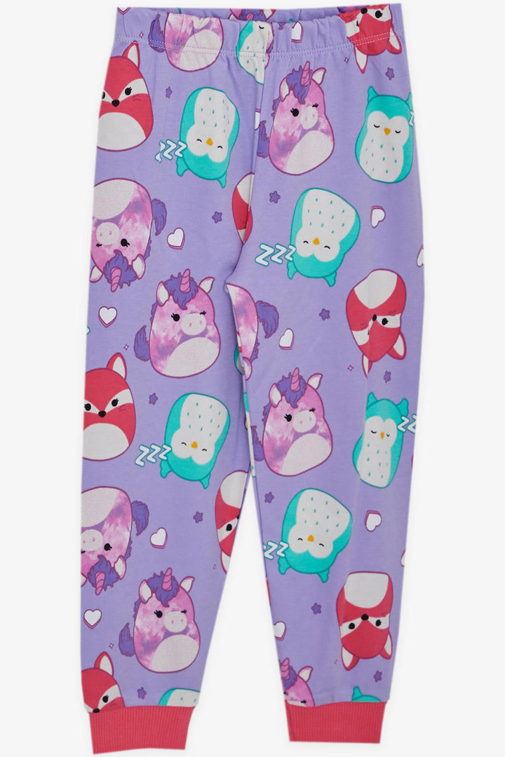 BRE Breeze Girl's Pajama Set with Cute Animal Pattern, 1-4 Years, Lilac - Invercargill