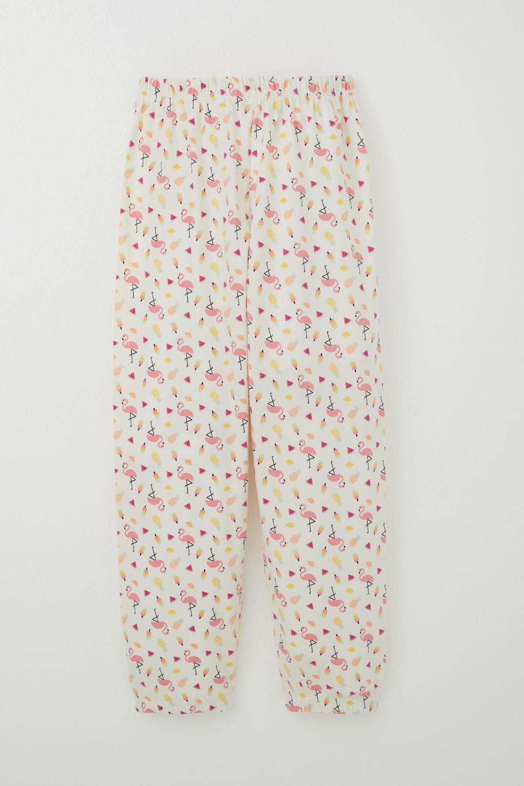 BRE Breeze Girl's Pajama Set Tropical Fruit & Flamingo Patterned 4-8 Years, Beige - Zacatepec