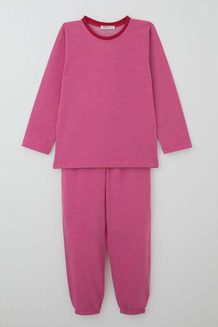 BRE Breeze Girl's Pyjama Set with Diagonal Stripe Pattern, 4-8 Years, Pink - Collado-Villalba