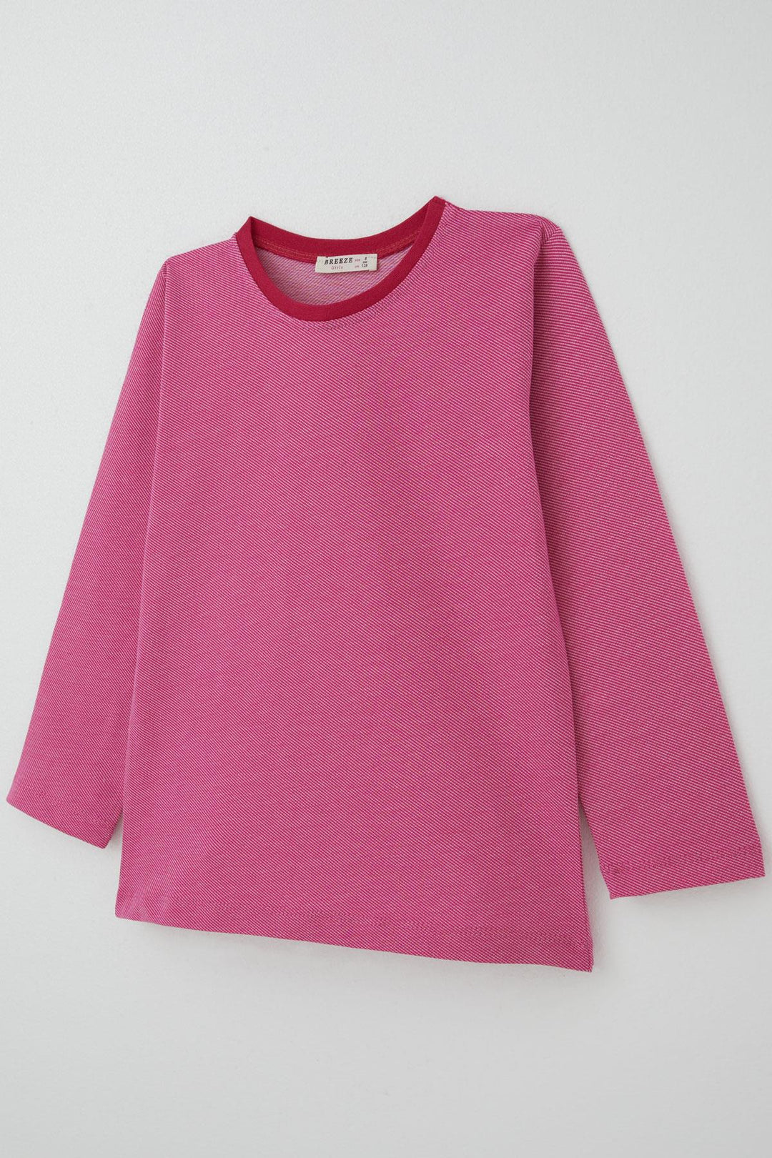 BRE Breeze Girl's Pyjama Set with Diagonal Stripe Pattern, 4-8 Years, Pink - Collado-Villalba