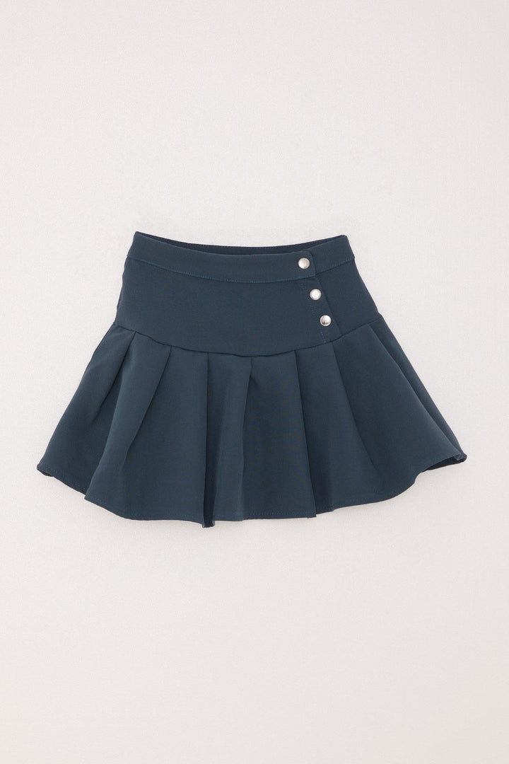 BRE Breeze Girl Child Pleated Skirt with Snap Fastener, 72 Years, Indigo - University Place