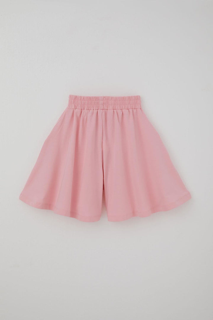 BRE Breeze Kız Çocuk Rahat Kesim Geniş Paça Şort Yazı Baskılı 62 Yaş, Pembe - Grays
