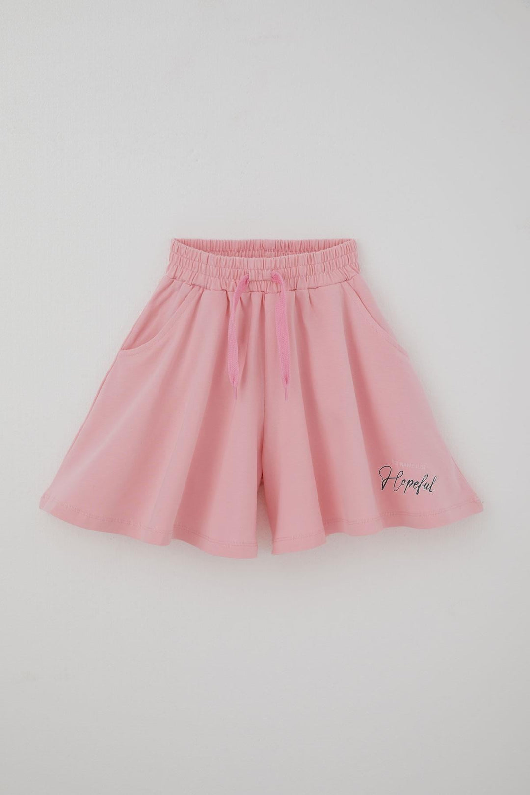 BRE Breeze Kız Çocuk Rahat Kesim Geniş Paça Şort Yazı Baskılı 62 Yaş, Pembe - Grays