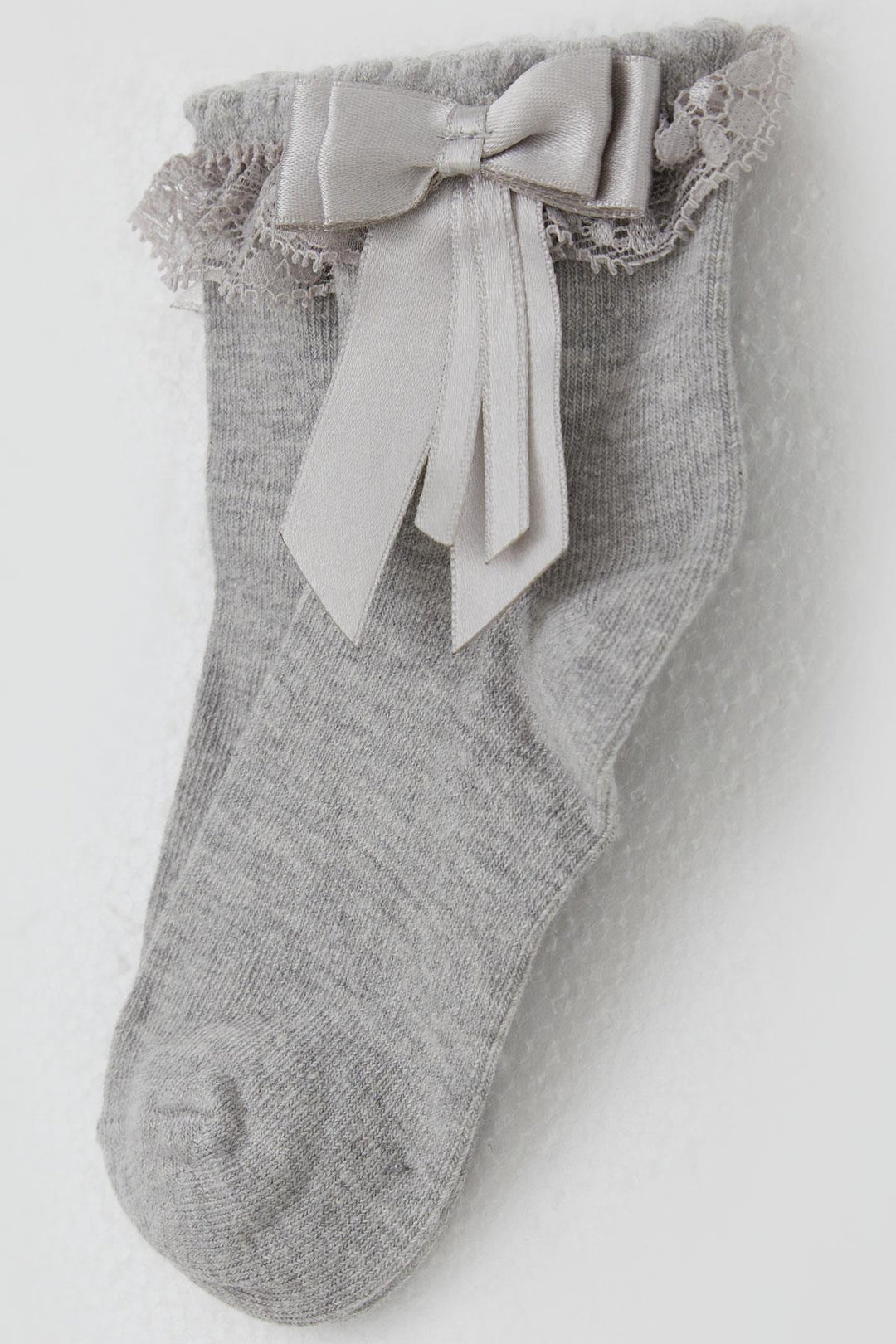 BRE Breeze Kız Çocuk Soket Çorap Dantelli Fiyonk Detaylı 32 Yaş, Gri Melanj - San Juan del Río