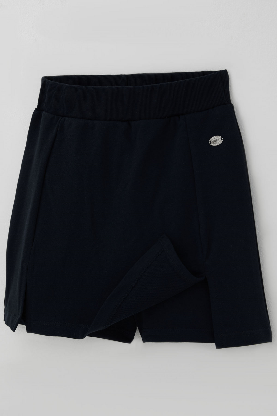 BRE Breeze Kız Çocuk Şort Etek Arma Aksesuarlı Yırtmaçlı 94 Yaş , Koyu Lacivert - Tracy