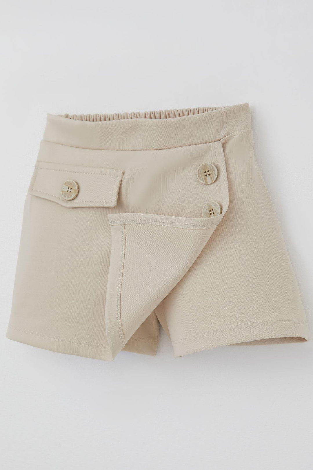 BRE Breeze Kız Çocuk Şort Etek Cep Kapağı Detaylı Düğme Aksesuarlı 62 Yaş, Taş - Frankenthal