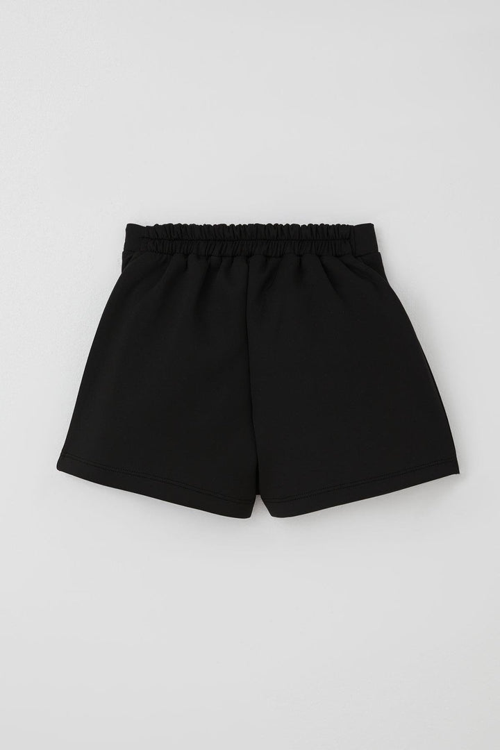 BRE Breeze Girl Child Shorts Skirt with Pocket Flap Detail Button Accessory 62 Years, Black - Lausanne